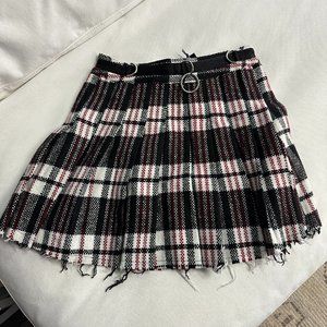 Pleated Plaid Mini Skirt - New with Tags